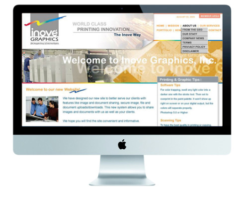 Web Development By Designs In Motion, Inc. | Client | Inove Graphics, Kingsport, TN