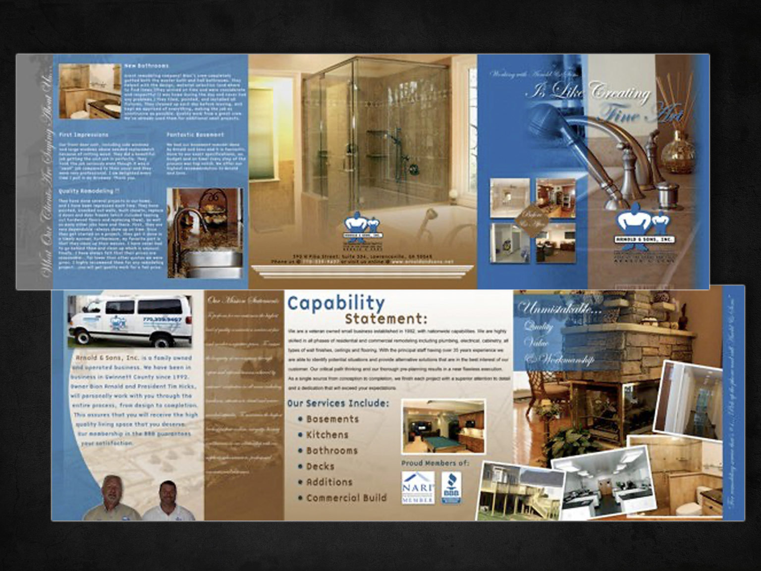 Arnold & Sons - Brand Identity & Marketing Brochure • Designed by: Designs In Motion, Inc.