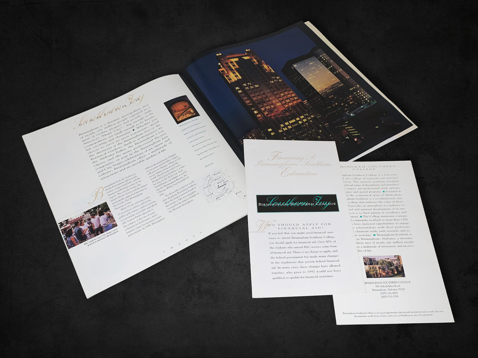 Birmingham Southern College Viewbook Spread & Brochures • Designed by: Designs In Motion, Inc.