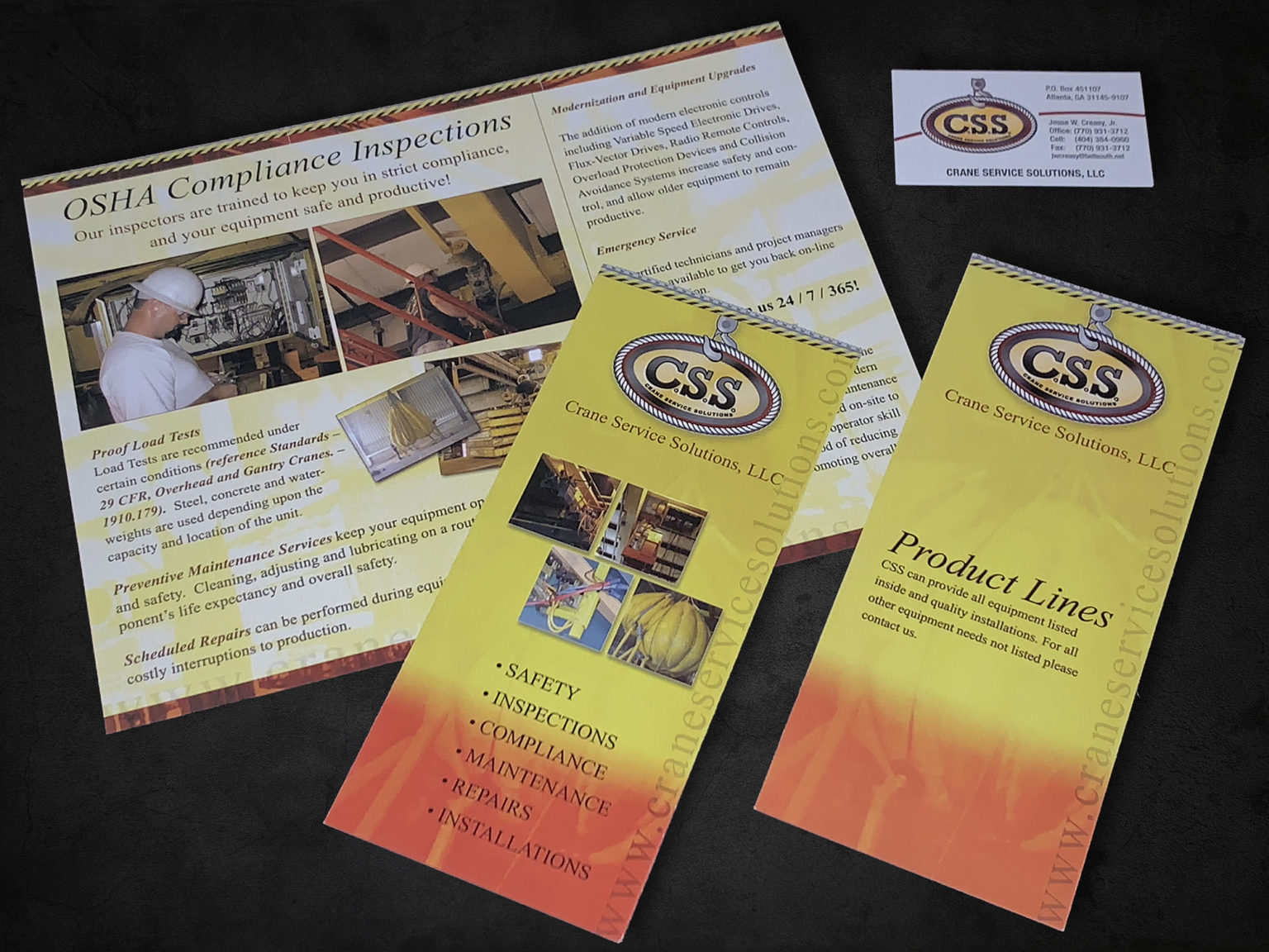 Crane Service Solutions Marketing Collateral • Designed by: Designs In Motion, Inc.