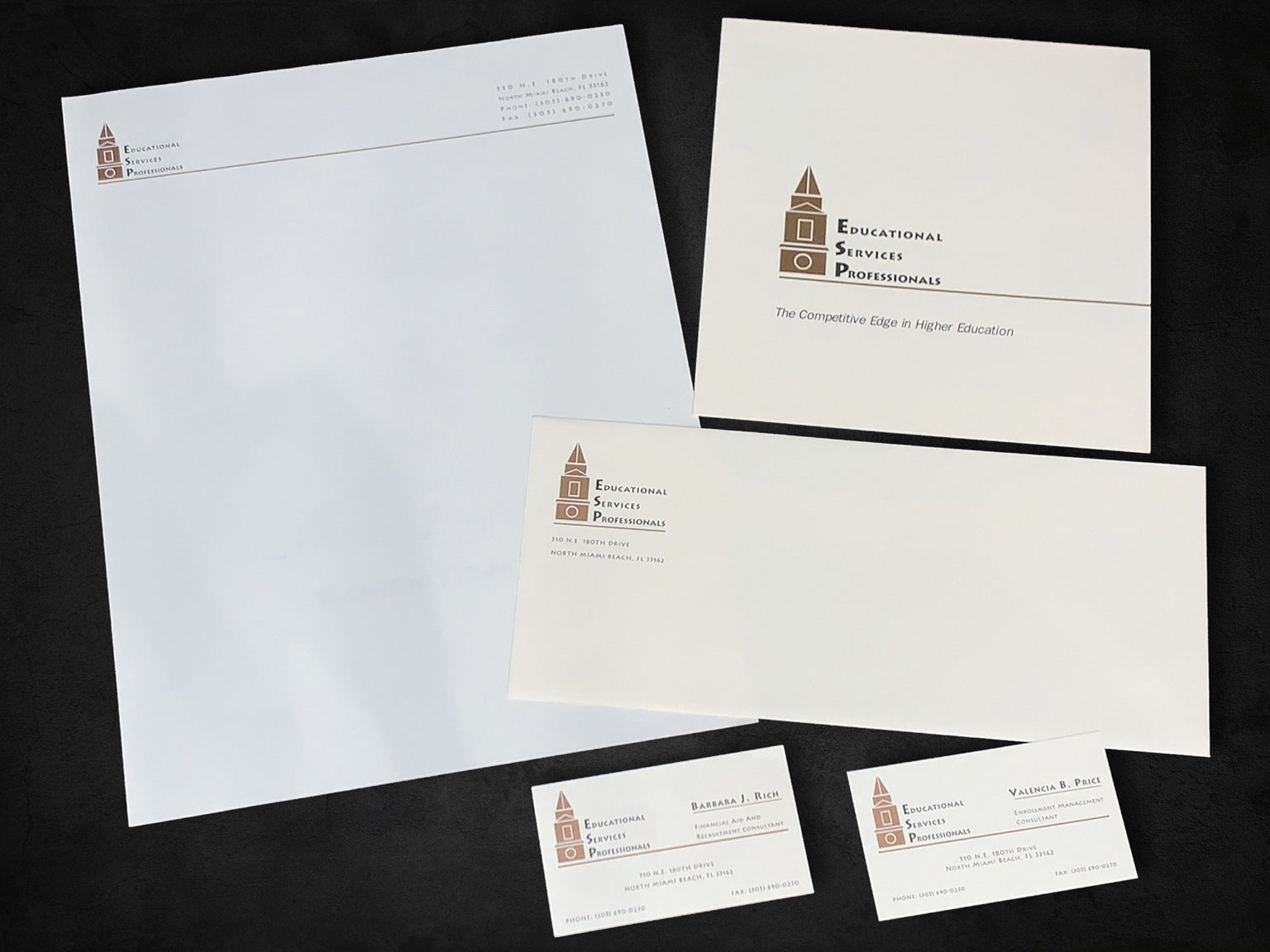 Educational Services Professionals Corporate Identity and Letterhead • Designed by: Designs In Motion, Inc.