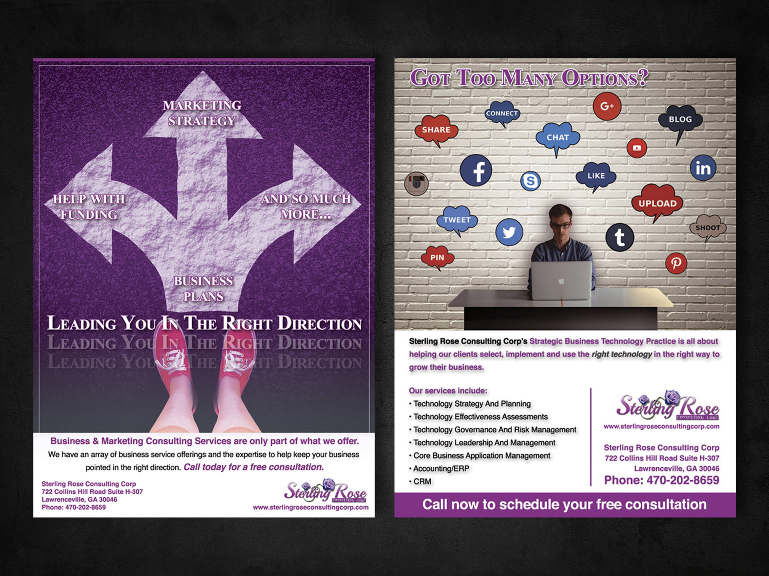 Sterling Rose Consulting Corp Marketing Print Ads • Designed by: Designs In Motion, Inc.